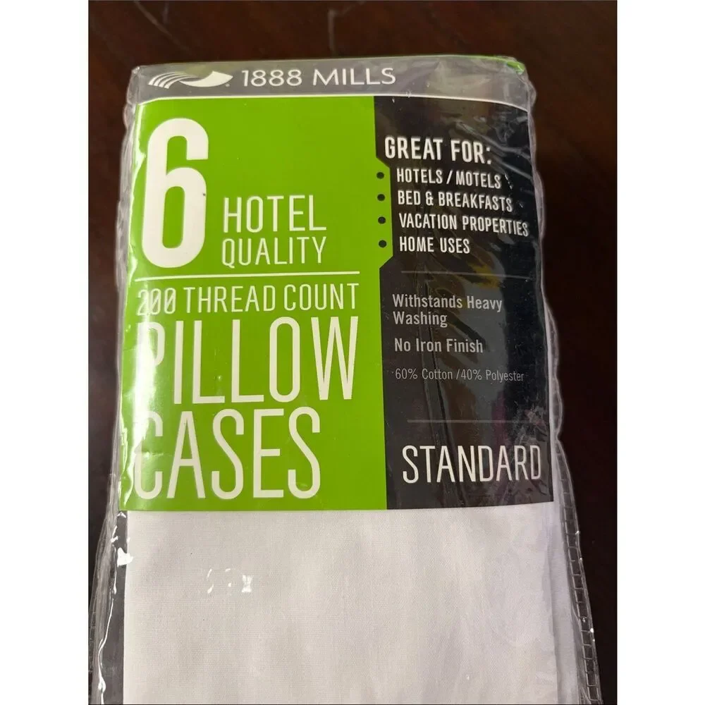 1888 Mills 6 pack white hotel pillow cases
